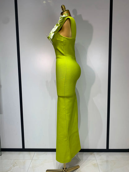 Women New Designer Bodycon Bandage Luxury Birthday Party Dress Elegant V Neck Appliques Maxi Long Celebrity Evening Prom Gowns