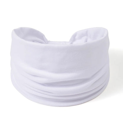 Wide -Side Elastic Band Woman Yoga Hairbands Solid Color sports Hair Band tie Bandanas Fashion Headband Headwear Turbans TM01-3 white