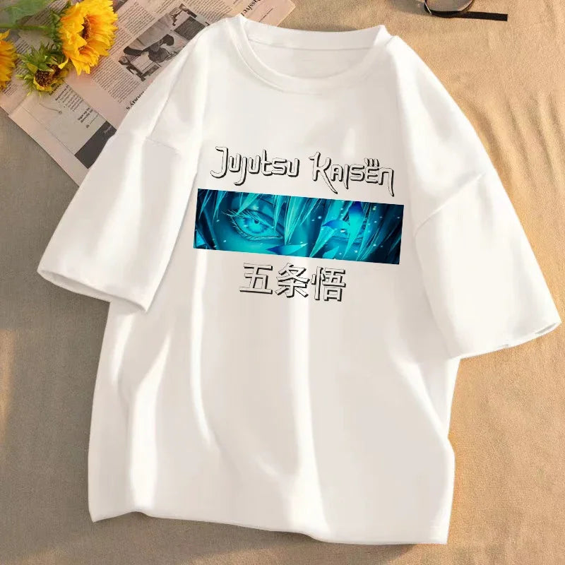 Jujutsu Kaisen Anime T-shirt Unisex Pattern T-shirt Summer Short-sleeved Casual Cute Cartoon Tops Gojo Sato Tadayoshi Streetwear