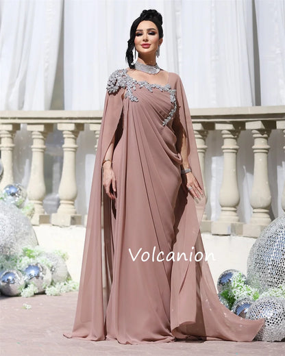 Customized Chiffon Pleat Sequined A-line Square Neck Long Dresses Bespoke Occasion Evening Formal Exquisite Badiee Stylez