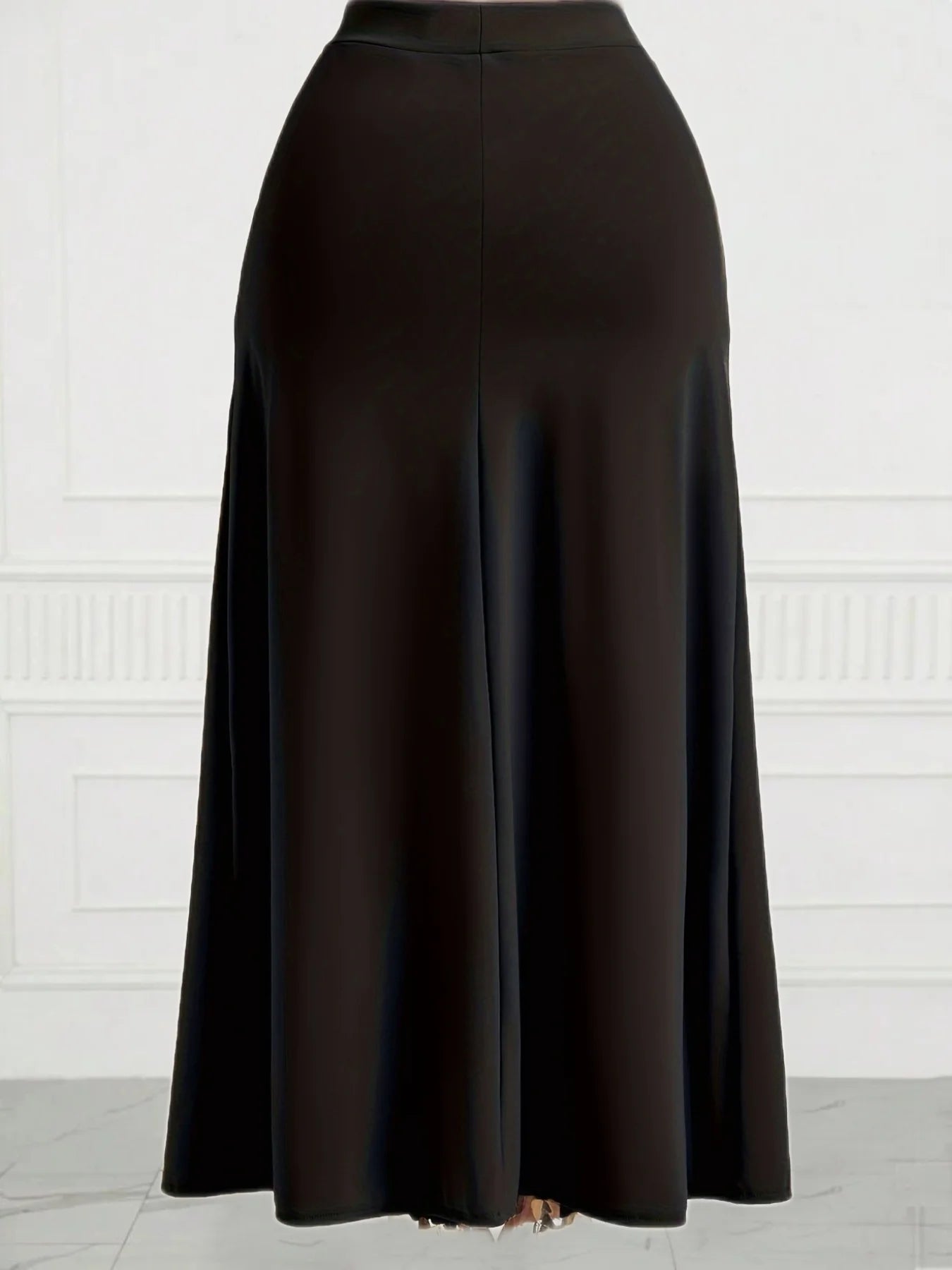 Plus Size 1XL-5XL Pocket A-Line Skirt Women's High Waisted Trendy Knee Length Ladies Clothing Tight Skirt