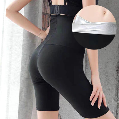 Sauna Sweat Suit Weight Loss Shapewear Shorts Pockets Waist Trainer Body Shaper Sweatsuit Exercise Fitness Gym for Women Girls