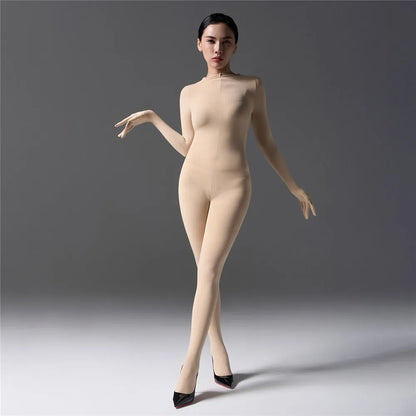 Sexy Cosplay Maid Tights Unisex Close Open Crotch Shaping Seamless Bodysuits Five Finger Gloves Jumpsuits Leotard Bodystocking Badiee Stylez