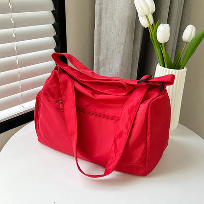 2025 Large capacity Travel Tote Bags for Women nylon Shoulder Messenger Bag Sports Yoga Satchels Fashion Woman Handbag Red