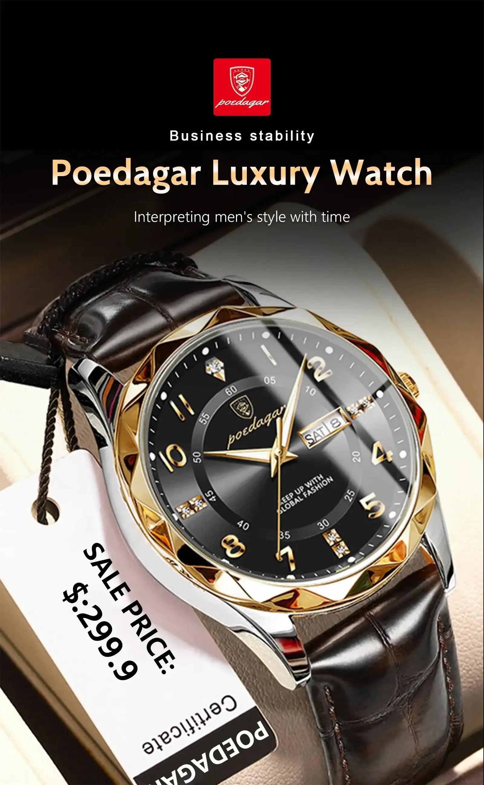 POEDAGAR Luxury High Quality Watches for Men Sport Quartz Leather Man Watch Waterproof Luminous Date Week Men's Watch Male Reloj