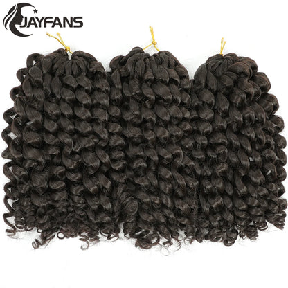 1- 5 Packs 8 inch Jumpy Wand Curl Jamaican Bounce Crochet Hair Natural Black Wand Curls Crochet Hair Short Curly Crochet Braids Badiee Stylez