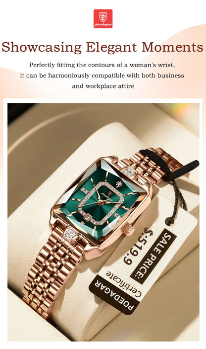 POEDAGAR Luxury Watch For Woman Waterproof Calendar High Quality Ladies Watch Stainless Steel Quartz Women's Watches Elegant+Box