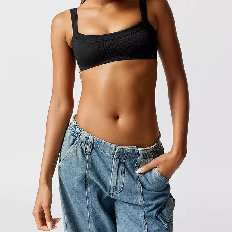 Women Sleeveless Crop Top Tank Tops Summer Sexy Casual Solid Color Streetwear Short Women's T-shirt Camisole Crop топ женский