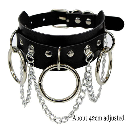 Woman Black Punk Choker Collar Necklace Sexy PU Leather Heart Lock Key Spike Chocker Gothic Cosplay Accessories Party Jewelry Badiee Stylez