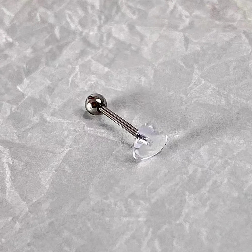 1 PCS/5 PCS Stainless Steel 14G Tongue Rings Barbell Glowe Tongue Barbell Jewelry For Women Piercing Tongue Piercing White Badiee Stylez