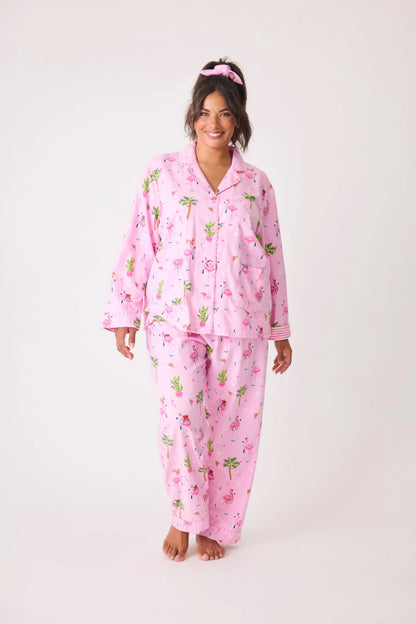 Women's Print Cotton Pajama Set Long Sleeve Autumn Winter Ladies Sleepwear 2 Pcs with Pant Single Breasted Pijama Suit Female