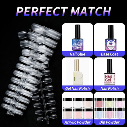 240pcs XS Fake Nails Short Square/Almond False Nail Tips Half Matte Acrylic Square Fingernails DIY For Manicure Extension Tools