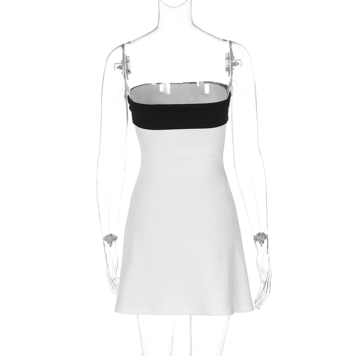 Hugcitar Color Block Strapless Patchwork Sexy Bodycon Mini Dress 2025 Summer Women Elegant Clothes Evening Party Festival