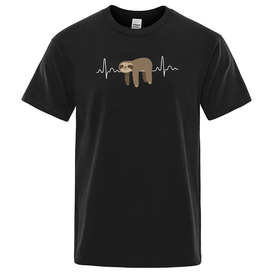 Soft and comfortable printed T-shirt T-shirt casual T-shirt men's clothing Black