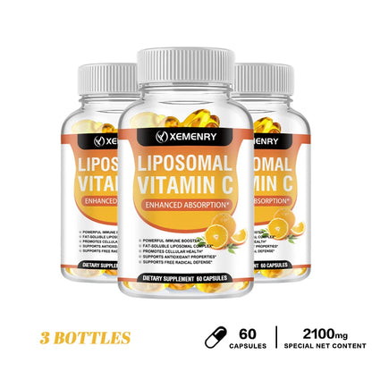 Liposomal Vitamin C Capsules - Promotes Collagen Production, Supports Skin, Immune Health, Powerful Antioxidant 60 Capsule-3bottles