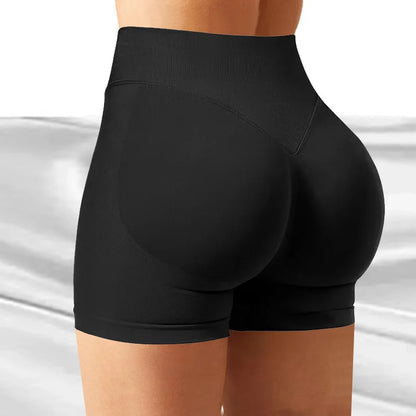4.5'' Impact Shorts Seamless Low Ribbed Waistband Gym Shorts Scrunch Bum Yoga Shorts Booty High Stretch Running Bike Shorts black