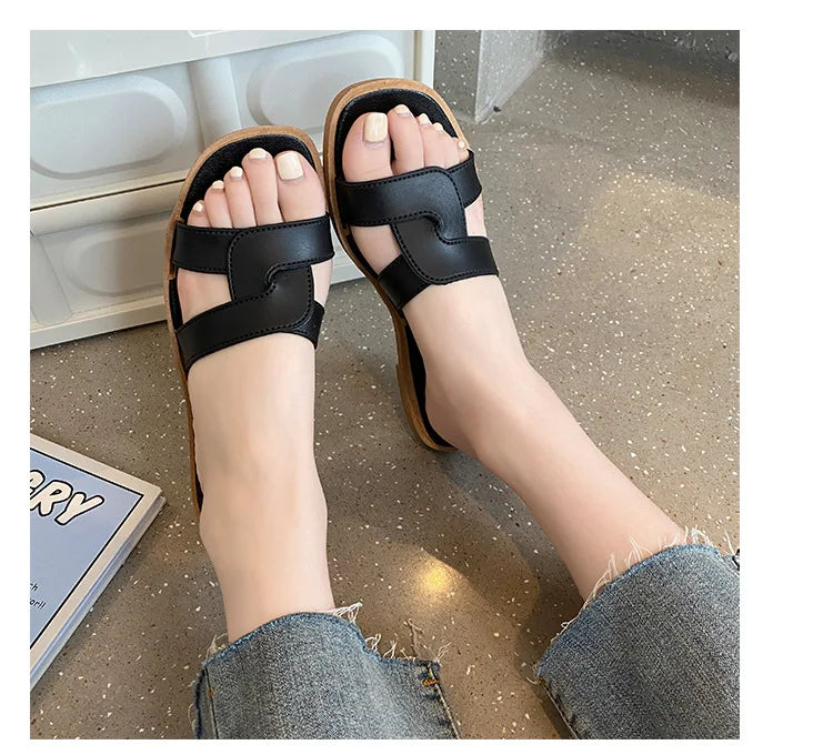 Women's Summer Slides Sandals - Cross Band Design, Ultra Soft Anti-Slip Sole, Lightweight House Slippers for Women, Beach Walkin