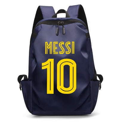 Football Super Stars MESSI Backpack Boy Girl Unisex College Student Backpack Women Men Laptop Teens Student USB Port Rucksack Blue B065