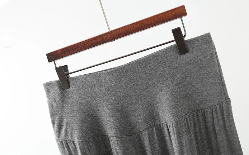 Spring Summer Modal Wide leg pants calf length Loose Casual yoga pant Plus size High Waist three quarter Trousers All match