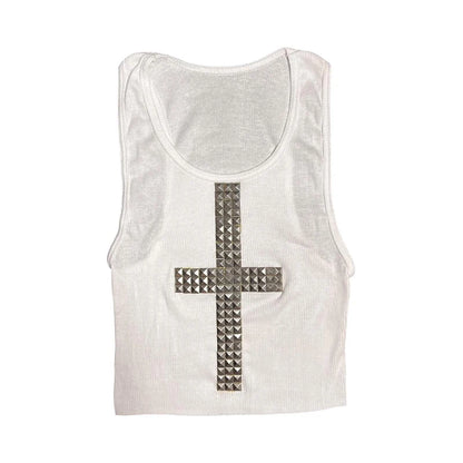 Emo Kpop Goth Baby Tees Women 90s Vintage Clothing T-shirts Kawaii Girl Harajuku Cross Hot Stamping Y2k Clothes Streetwear