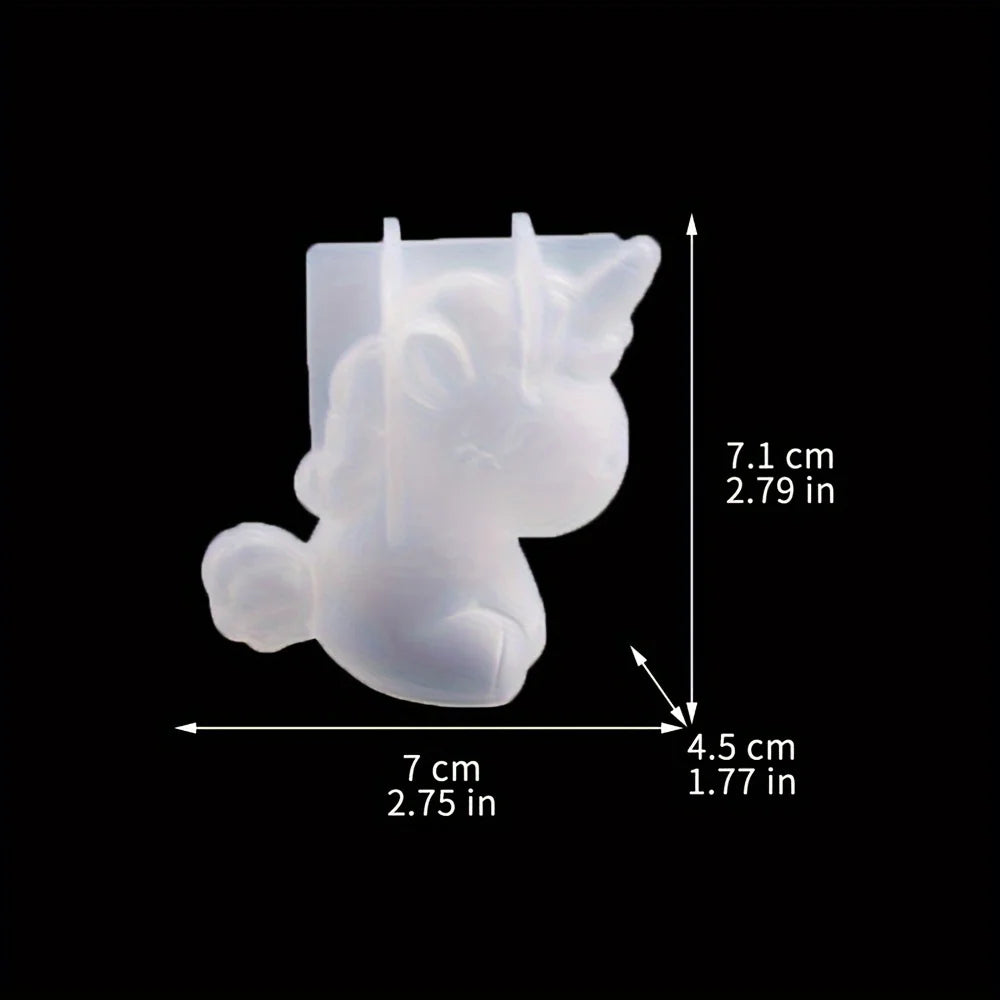 1 Unicorn Silicone Mold - Flexible Translucent Craft Mold for DIY Soap, Resin, and Home Decoration Perfect for Creative Projects White