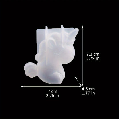 1 Unicorn Silicone Mold - Flexible Translucent Craft Mold for DIY Soap, Resin, and Home Decoration Perfect for Creative Projects White
