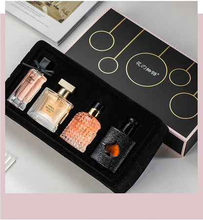 Gift Box Four Piece Set Women Perfume Spray 105ml Floral Scent Lasting Fragrance Pheromone Eau De Parfum Men Cologne Balminess Badiee Stylez