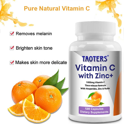 Vitamin C + Zinc Capsules - Joint Support, Immune Support, Antioxidant,Dietary Supplements