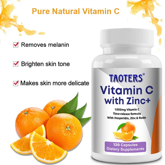 Vitamin C + Zinc Capsules - Joint Support, Immune Support, Antioxidant,Dietary Supplements
