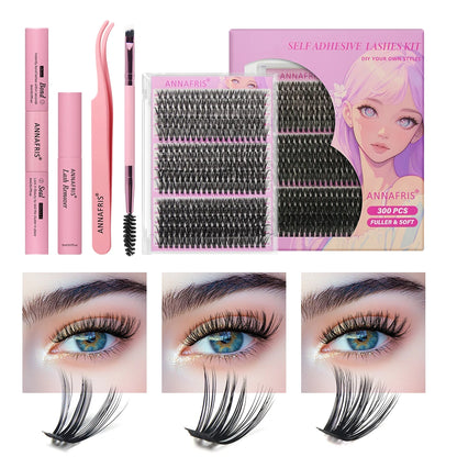 ANNAFRIS 300Pcs DIY Cluster Lash Extension Kit Color individual Lashes Kit with Lash Bond&Seal Remover Tweezers 30D 40D 50D United States