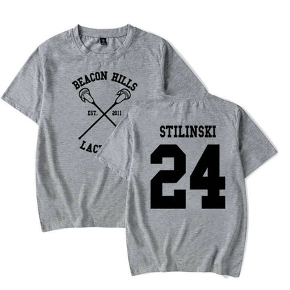 Teen Wolf Shirt STILINSKI 24 LAHEY 14 MCCALL 11 Fashion Print Tees The Original Beef of Chicagoland Shirt Harajuku Y2k 90s Tops GRAY