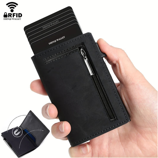 Luxury RFID Blocking Card Holder Men Wallets Money Bag Metal Credit Cardholder Aluminium Slim Thin Smart Minimalistic Wallets