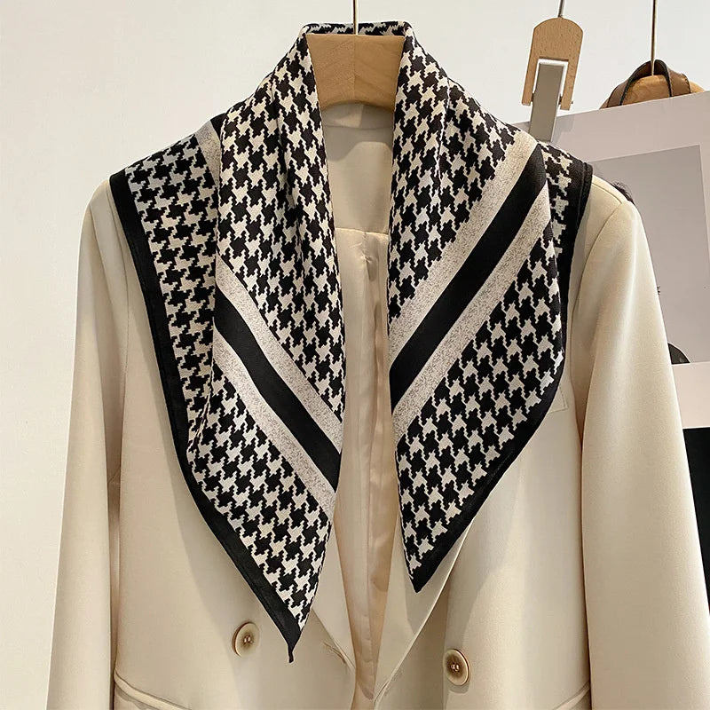 Fashion 70cm Cotton Square Scarf Women Floral Print Design Bandanas Lady Scarves Headband Accessories Handkerchief Hair QME174-01 65x65cm