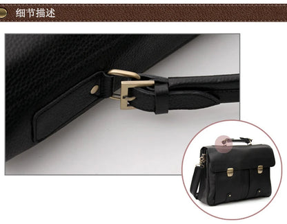 FANCODI Genuine Leather Briefcase men Business Bag Male Portfolio Attache Case Leather 15.6" Laptop Bag Office tote Handbag big