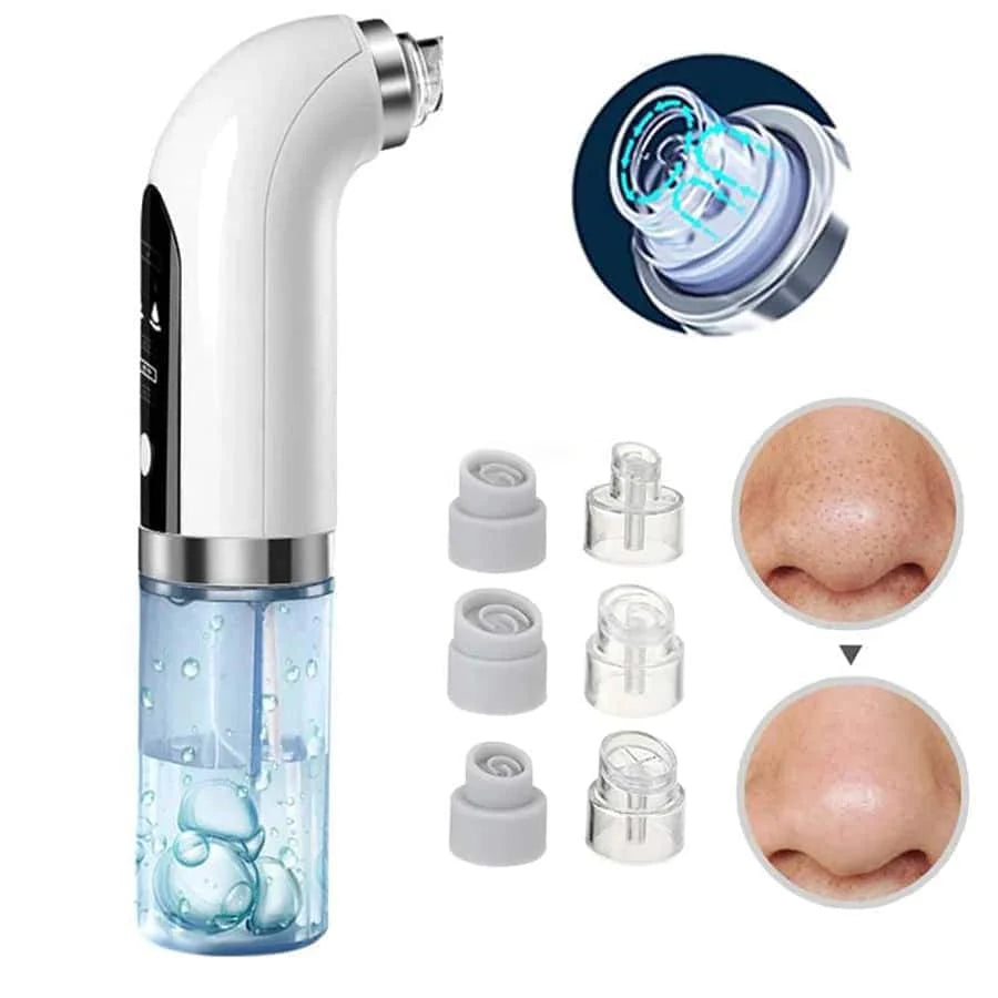 Face Beauty Pore Vacuum Facial Cleaner, Blackhead Remover, USB Charging Water Circulation Facial Cleaning Tool WHITE