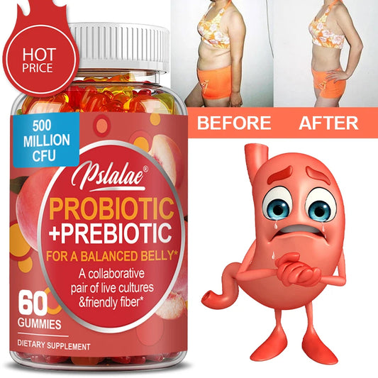 Probiotic + Prebiotic Gummies - Promote Digestive Health and Relieve Bloating Supplement