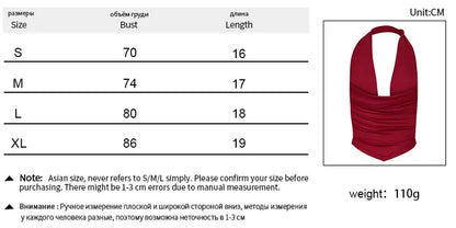 Summer New Women's Tank Streetwear Fashion Halter Low Chest Top Red Sexy Vest Casual Slim Lady Club Party Versatile Top Clothing