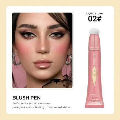 BEAUTY GLAZED 7 Colors Liquid Blush Stick Highlighter Multi Functional Make Up Pen Lip Cheek Waterproof Lasting Cosmetic 02blush