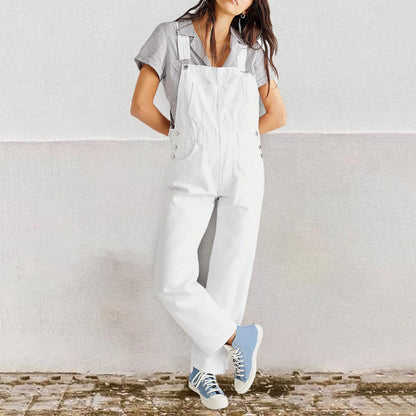 2023 Summer Black Jumpsuit Women Loose Dungarees Overalls Wide Leg Women Long Jumpsuit Ladies Overalls For Women