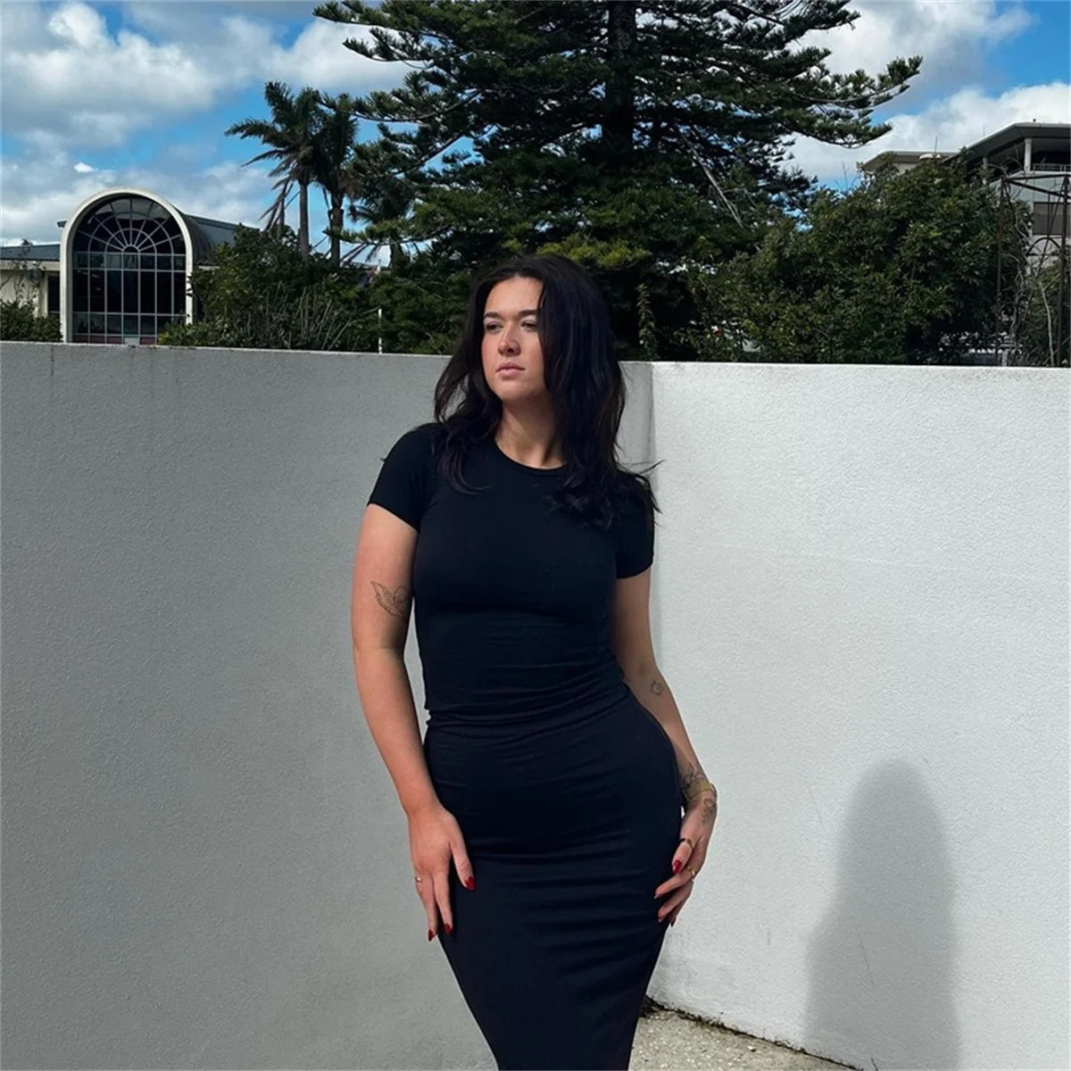 2025 Spring New Short Sleeve T-Shirt Women Solid Simple Casual Soft All-Match Hot Basic Crop Tops Tees Summer Fashion Slim Fit T