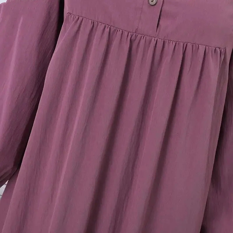 Stylish Casual Robe Bubble Sleeve Dress