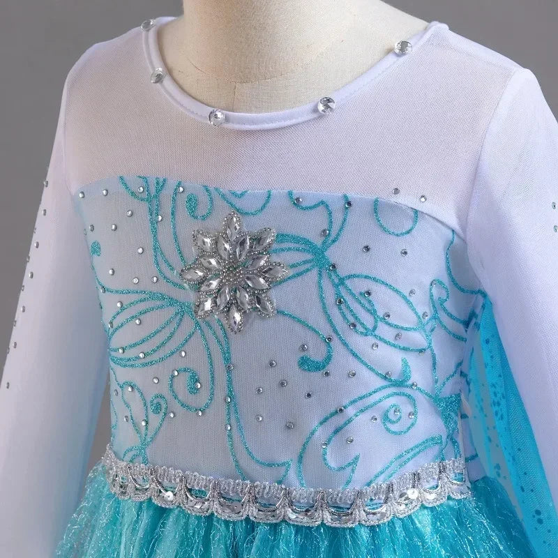 Elsa Dress for Girls 3-10Y Birthday Role Elsa Princess Dress For Kids Halloween 2024 Carnival Easter Party Cosplay Girls Costume