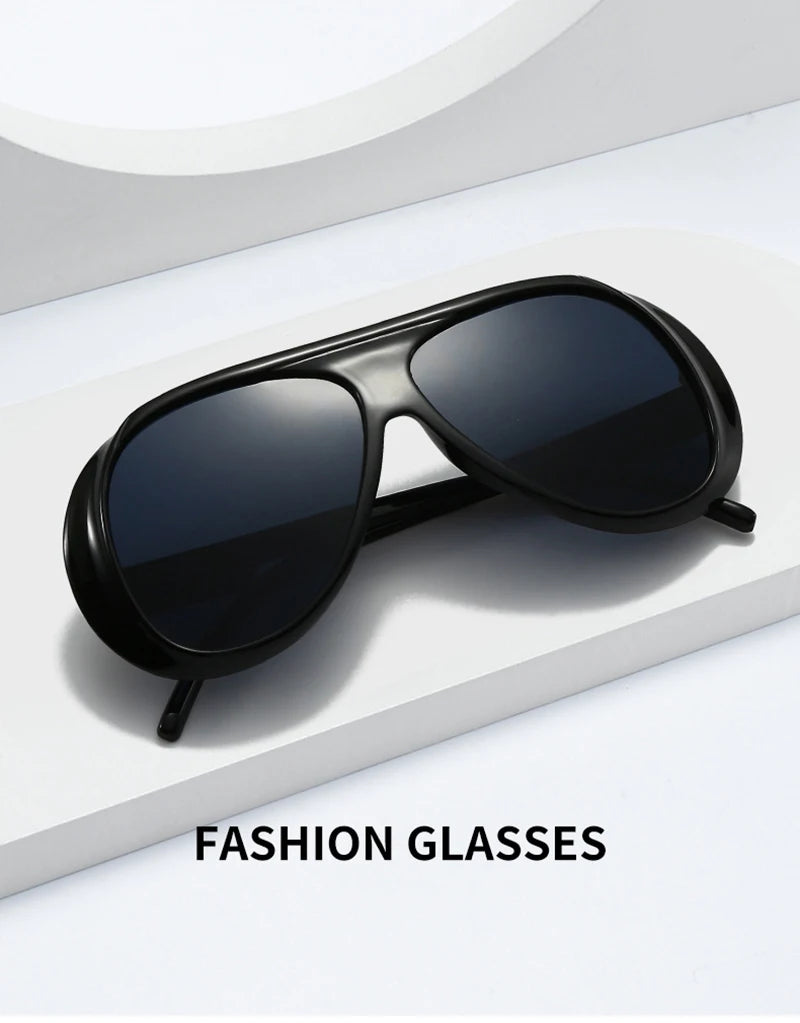 SHAUNA Fashion Oversized Pilot Men Sunglasses Retro Gradient Mirror Shades UV400 Women Sun Glasses
