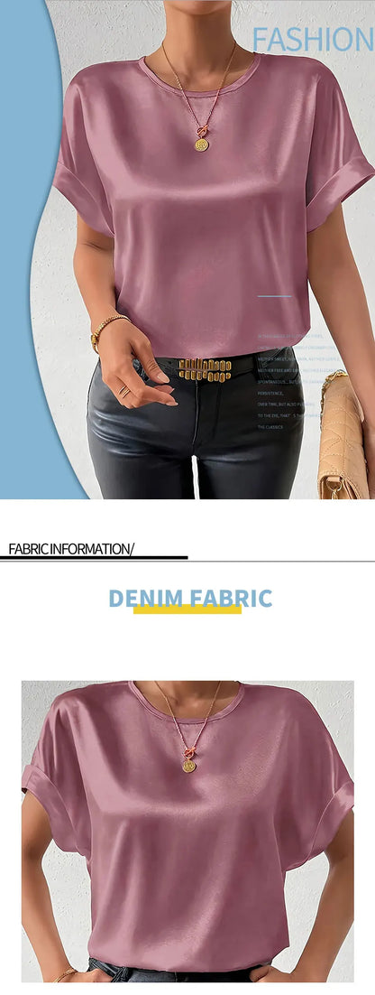 Women's plus size shirt summer chic elegant shirt casual women's fashionable shirt