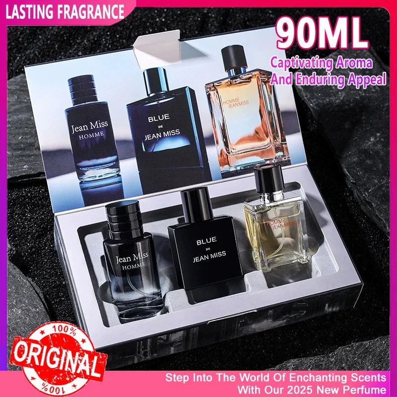 High Quality Men Perfume Hombre Gift Box 3pcs Set 90ml Colognes Scent Fascination Man Perfumes Masculinos Lasting Parfum Heren Badiee Stylez
