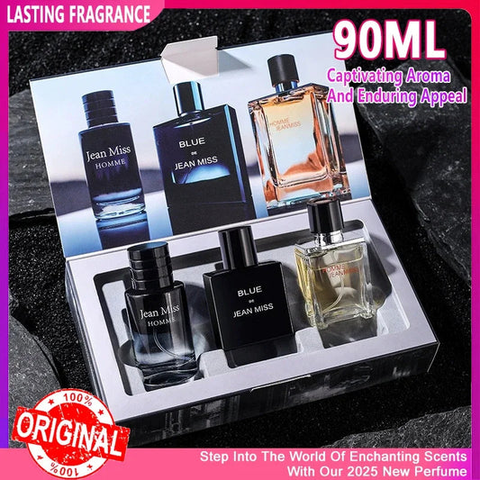 High Quality Men Perfume Hombre Gift Box 3pcs Set 90ml Colognes Scent Fascination Man Perfumes Masculinos Lasting Parfum Heren Badiee Stylez