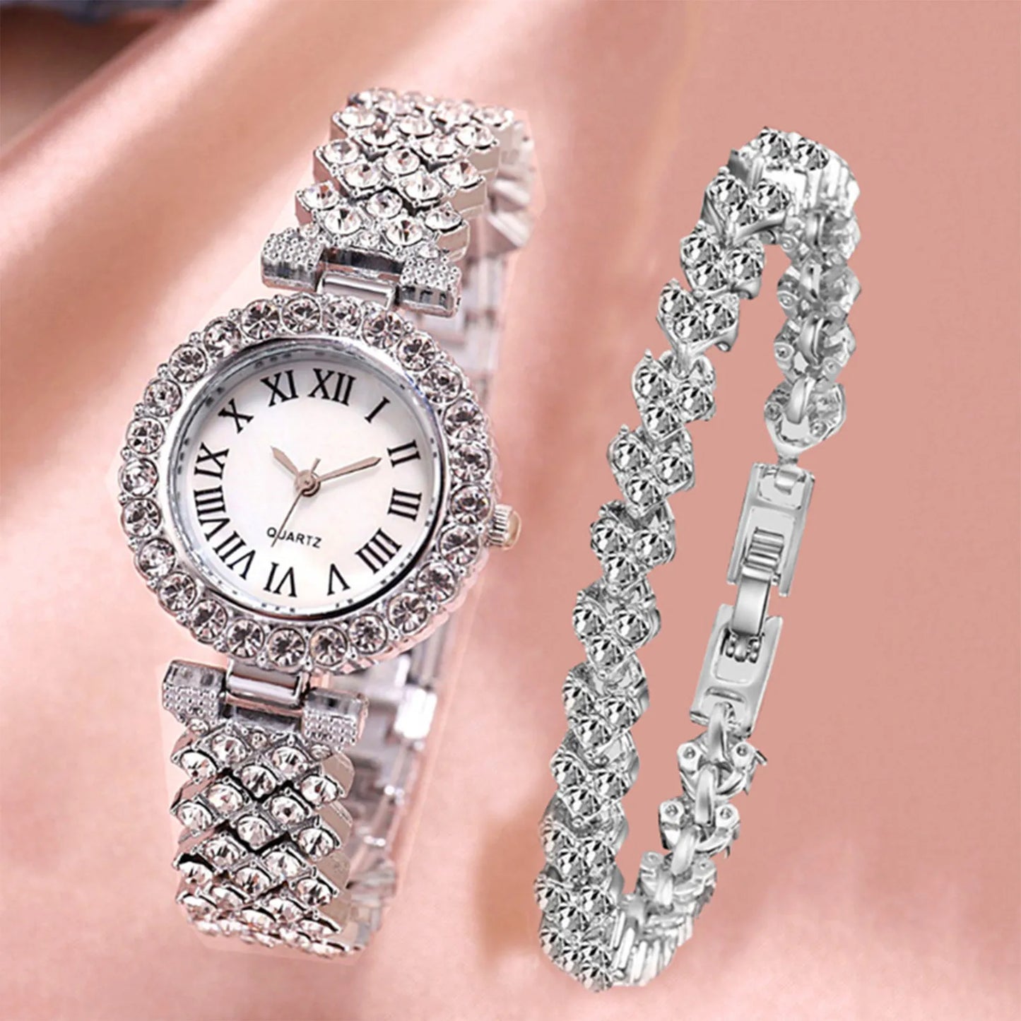 Watch For Women Watches 2025 Best Selling Products Luxury Watch Luxury Brand Reloj Mujer Watch Bracelet Set Diamond Steel Band Silver United States