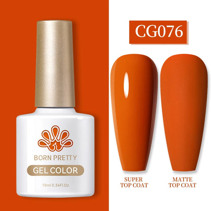 BORN PRETTY Fall Gel Nail Polish 10ml Orange Nude Brown Gel Nail Polish Halloween Nails Coral Orange Gel Varnish Manicure DIY CG-76