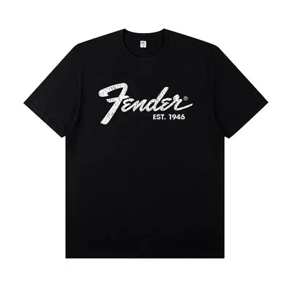 2025 Fender Jimi Hendrix Fender Electric Guitar Peripheral T-shirt Short-sleeved Rock Band Guitarist Performance Costume 5