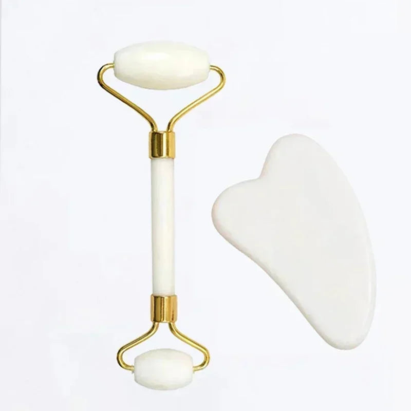 Natural Jade Roller Face Gua Sha Natural Stone Body Neck Massager Acupoint Eye Care Spa Massage Tools Massage Visage Lifting Badiee Stylez